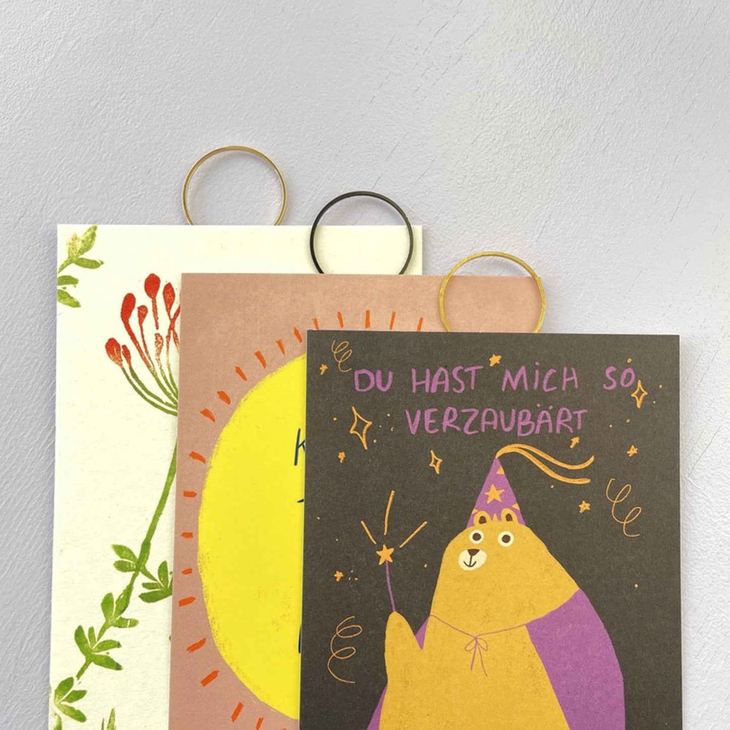 Bildaufhänger zum Postkarten aufhängen Kreis klein / Wohndeko / Galerie