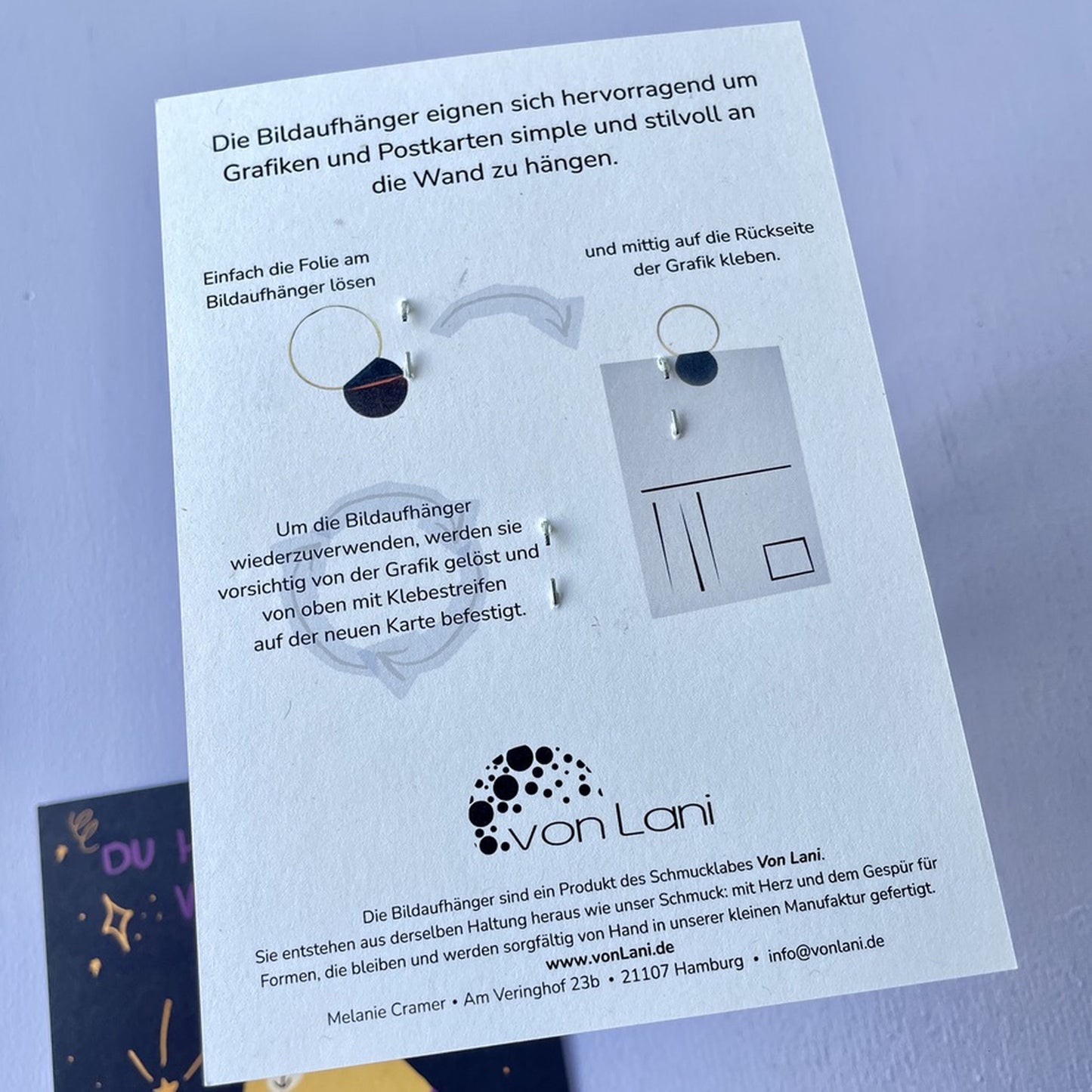 Bildaufhänger zum Postkarten aufhängen 3er Set Mix/ Wohndeko / Galerie