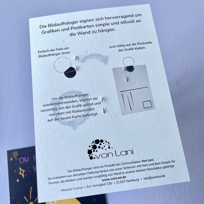 Bildaufhänger zum Postkarten aufhängen 3er Set Mix/ Wohndeko / Galerie