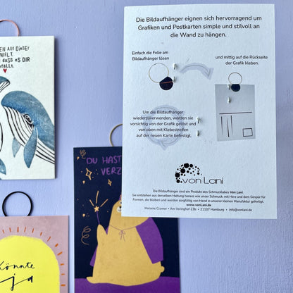 Bildaufhänger zum Postkarten aufhängen / 3er Set Kreise/ Wohndeko / Galerie