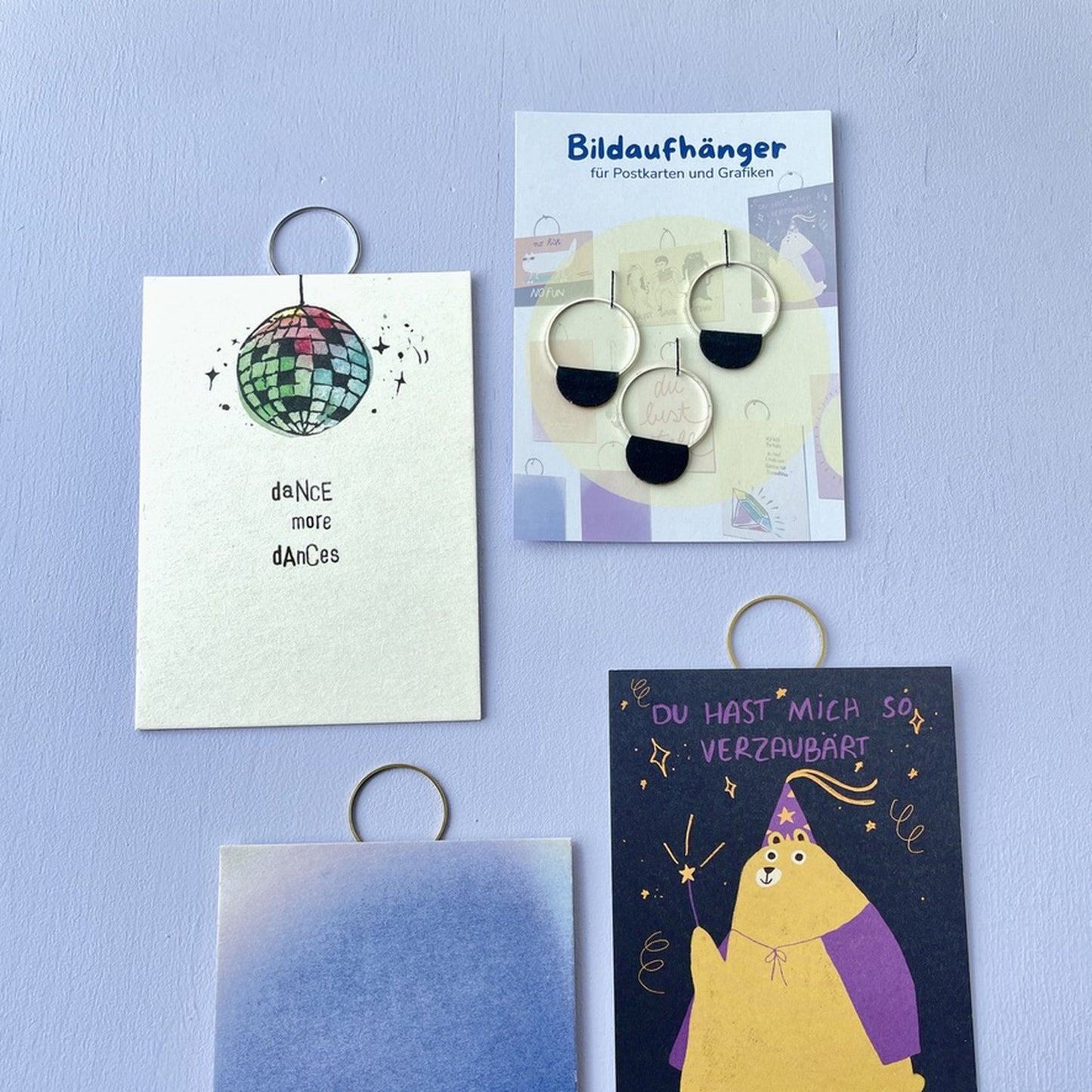 Bildaufhänger zum Postkarten aufhängen / 3er Set Kreise/ Wohndeko / Galerie