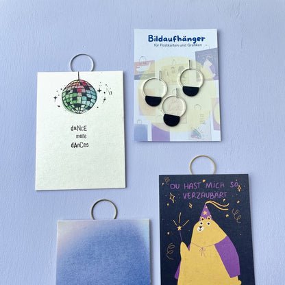 Bildaufhänger zum Postkarten aufhängen / 3er Set Kreise/ Wohndeko / Galerie