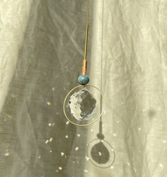 Suncatcher Bubble blau.rosa/ Lichtfänger / Fensterkristall  / Prisma