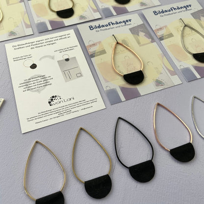 Bildaufhänger zum Postkarten aufhängen Tropfen groß/ Wohndeko / Galerie