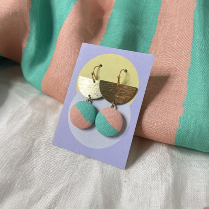 Ohrringe Halbmond . in Mint und Rosa . B&B