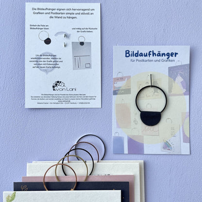 Bildaufhänger zum Postkarten aufhängen Kreis klein / Wohndeko / Galerie