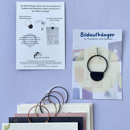 Bildaufhänger zum Postkarten aufhängen Kreis klein / Wohndeko / Galerie