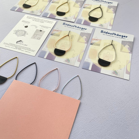 Bildaufhänger zum Postkarten aufhängen Tropfen groß/ Wohndeko / Galerie