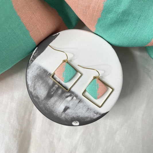 Ohrringe InnerBlock in Rosa und Mint