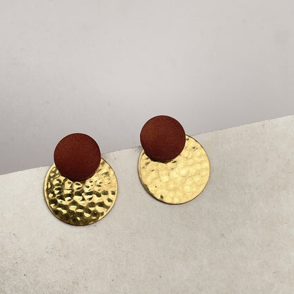 Ohrstecker Rundling in Mocca