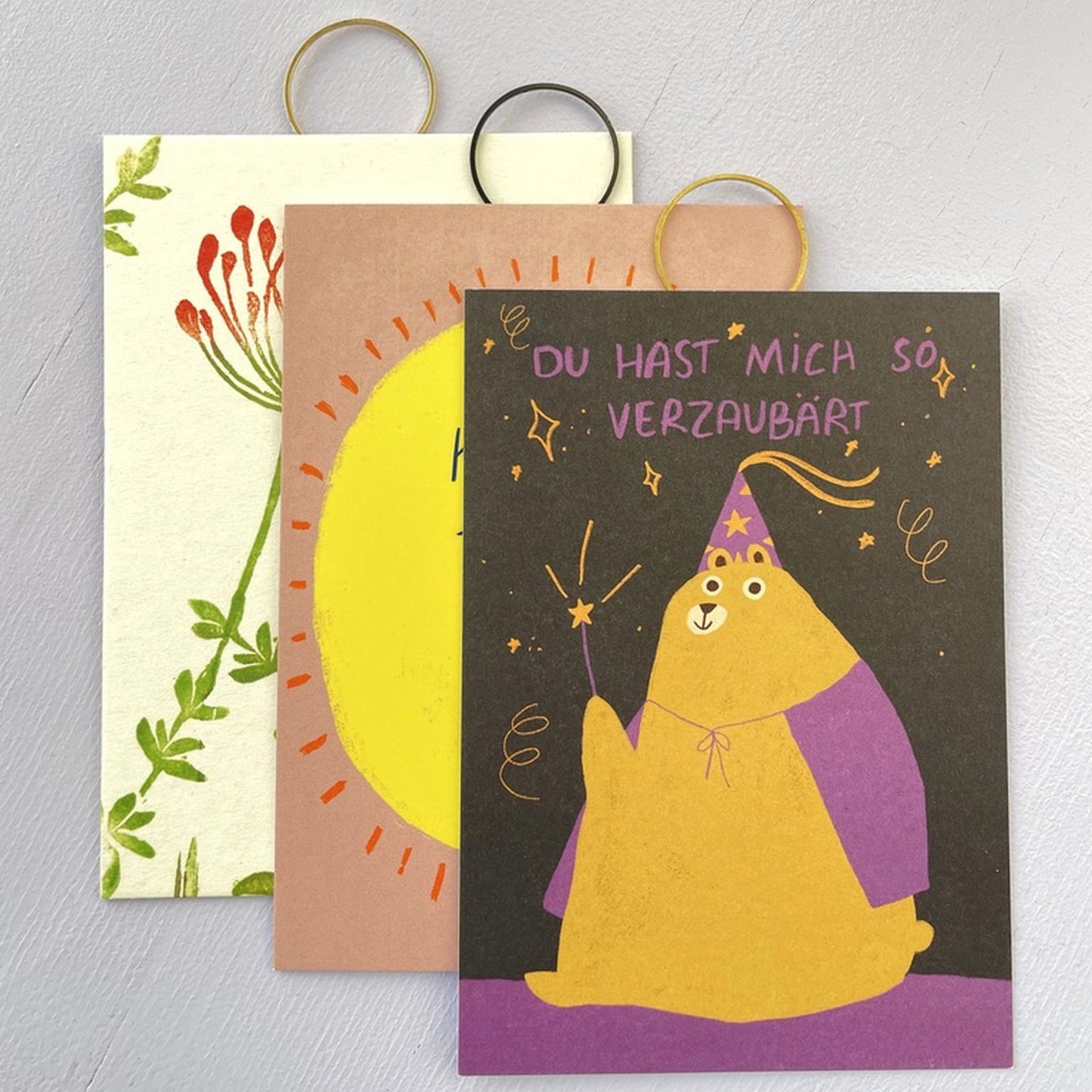 Bildaufhänger zum Postkarten aufhängen / 3er Set Kreise/ Wohndeko / Galerie