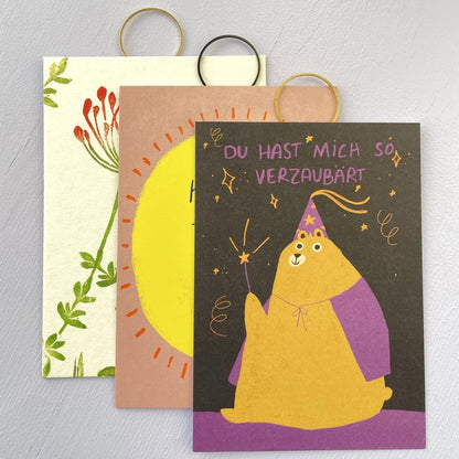Bildaufhänger zum Postkarten aufhängen / 3er Set Kreise/ Wohndeko / Galerie