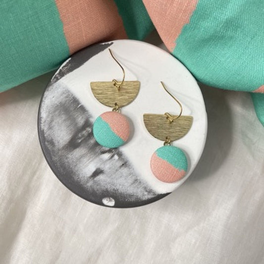 Ohrringe Halbmond . in Mint und Rosa . B&B