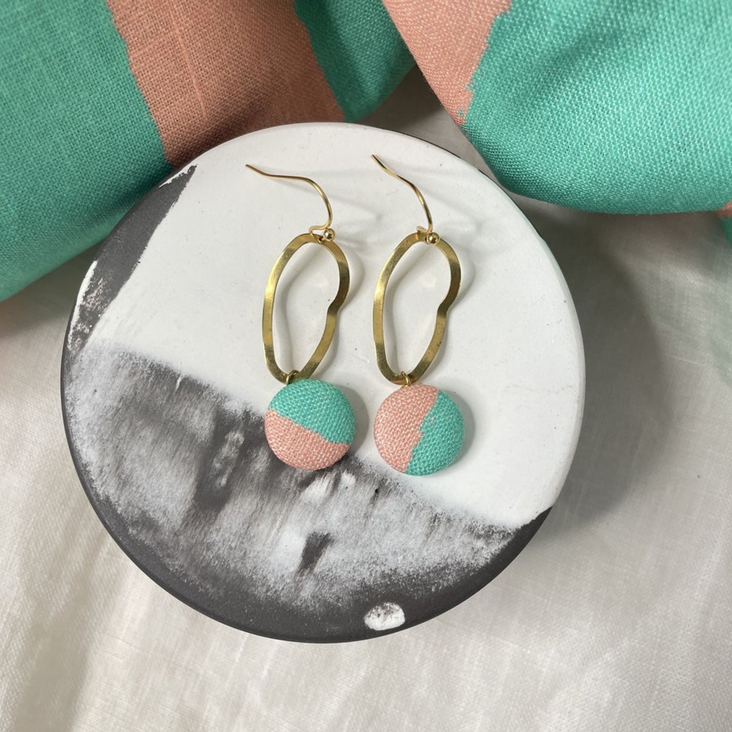 Ohrringe Swing in Mint und Rosa