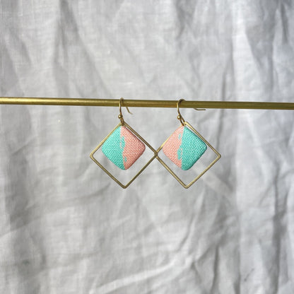 Ohrringe InnerBlock in Rosa und Mint