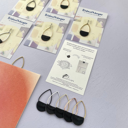 Bildaufhänger zum Postkarten aufhängen Tropfen klein / Wohndeko / Galerie