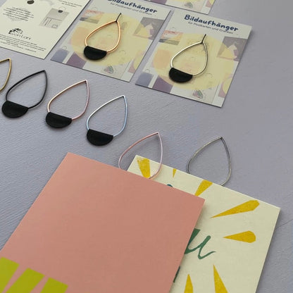 Bildaufhänger zum Postkarten aufhängen Tropfen groß/ Wohndeko / Galerie