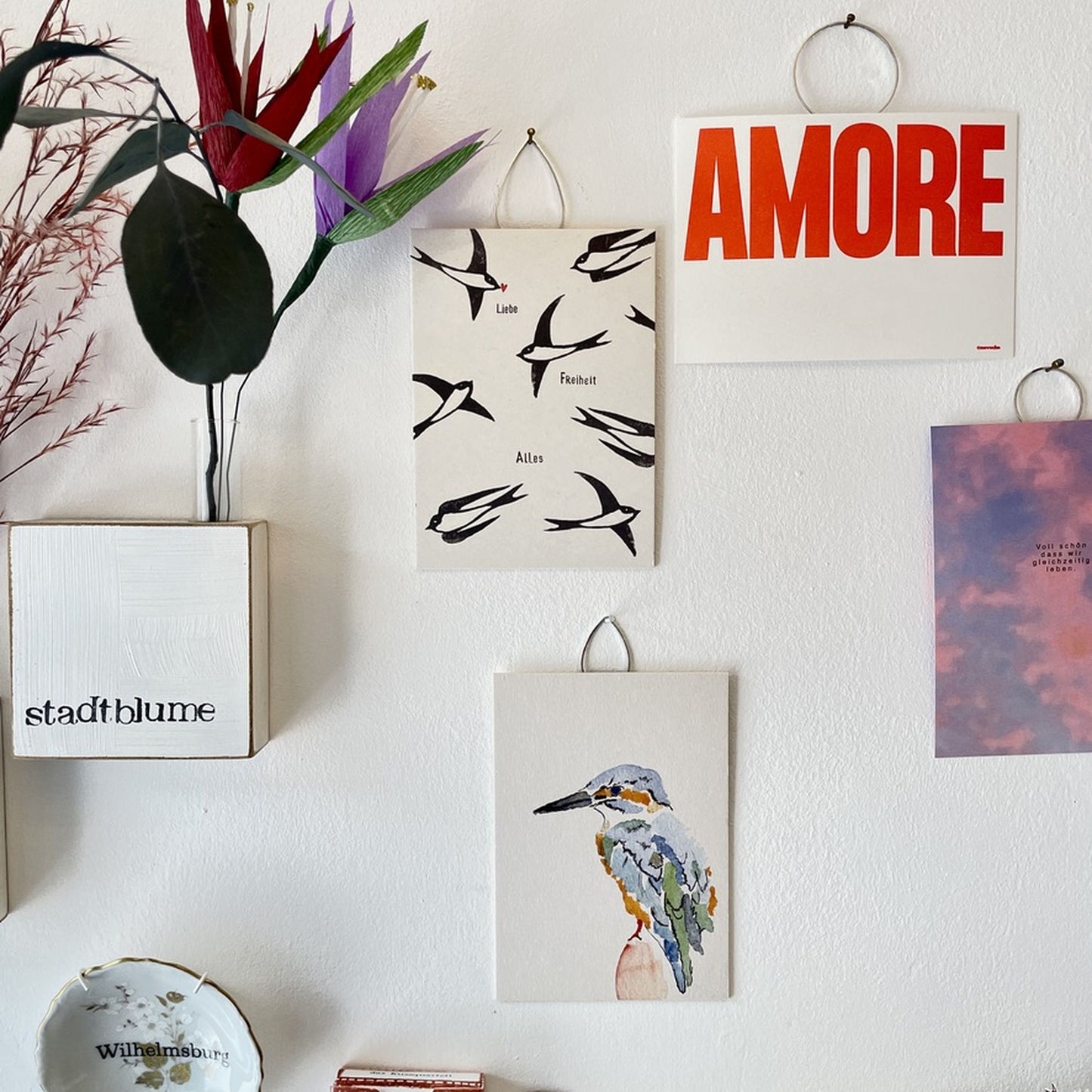 Bildaufhänger zum Postkarten aufhängen 3er Set Mix/ Wohndeko / Galerie