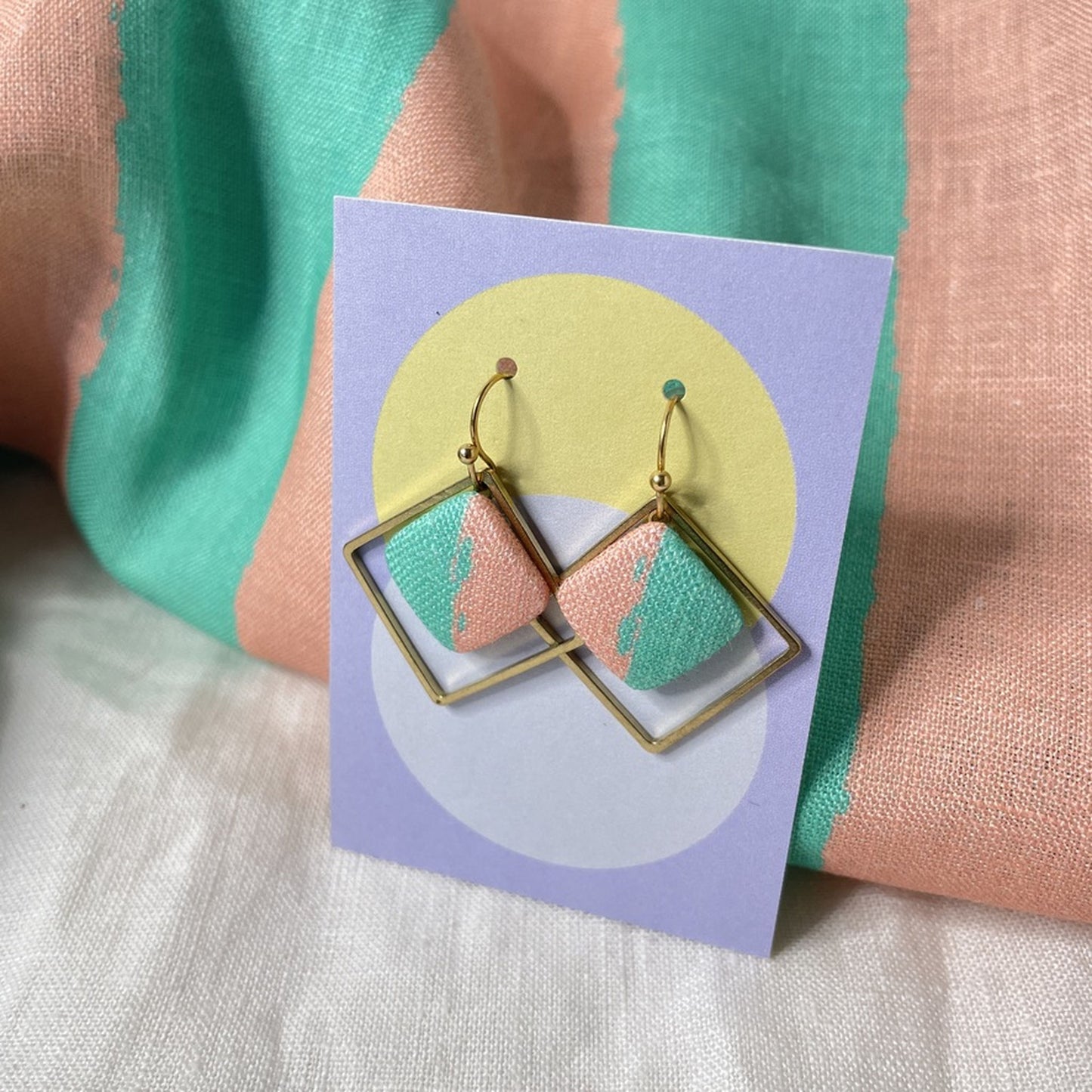 Ohrringe InnerBlock in Rosa und Mint