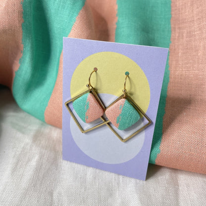 Ohrringe InnerBlock in Rosa und Mint