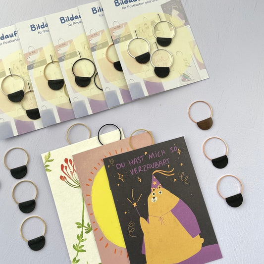 Bildaufhänger zum Postkarten aufhängen / 3er Set Kreise/ Wohndeko / Galerie