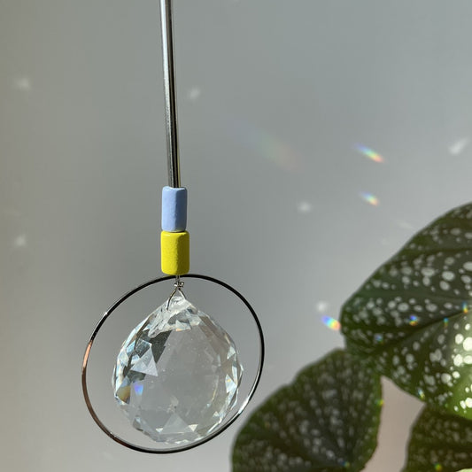 Suncatcher Perel klein hellblau Neongelb silver