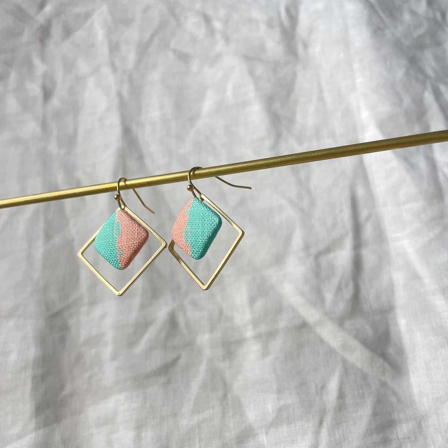 Ohrringe InnerBlock in Rosa und Mint