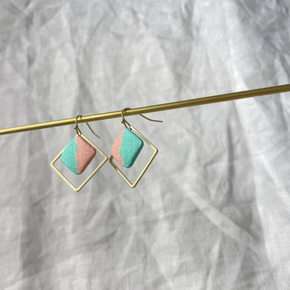 Ohrringe InnerBlock in Rosa und Mint