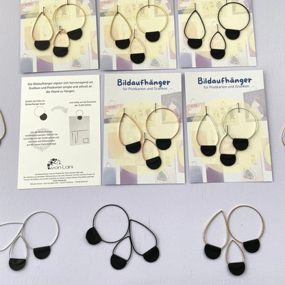 Bildaufhänger zum Postkarten aufhängen 3er Set Mix/ Wohndeko / Galerie