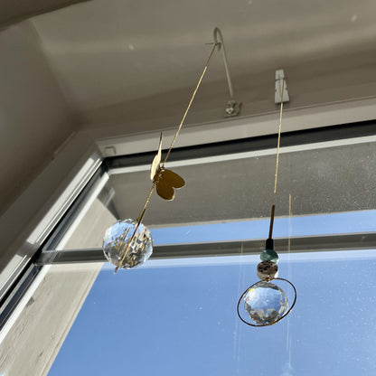 Aufhängung für Sonnenfänger, Suncatcher am Fenster aufhängen, Wandhalter für Deko, Haken, -Lichtfänger anhängen. Sonne ist Liebe