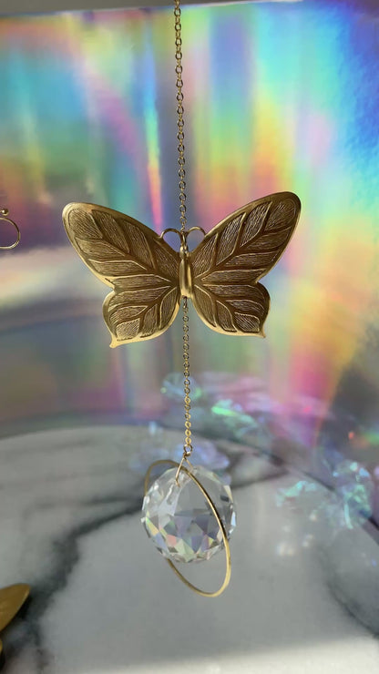 Suncatcher Schmetterling Blatt / Lichtfänger / Fensterkristall  / Prisma