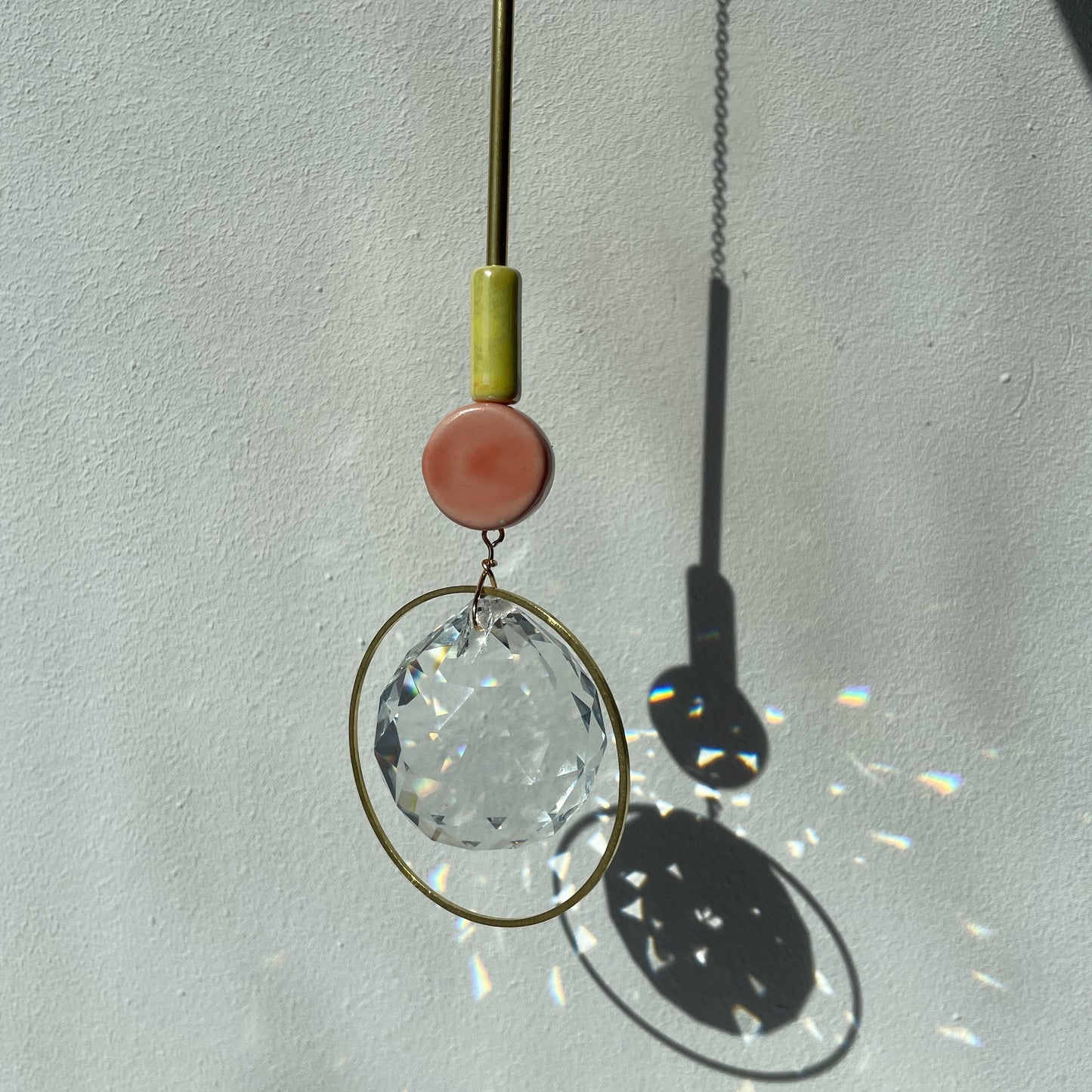 Suncatcher DISC Lachs / Lichtfänger / Fensterkristall  / Prisma