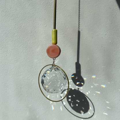 Suncatcher DISC Lachs / Lichtfänger / Fensterkristall  / Prisma