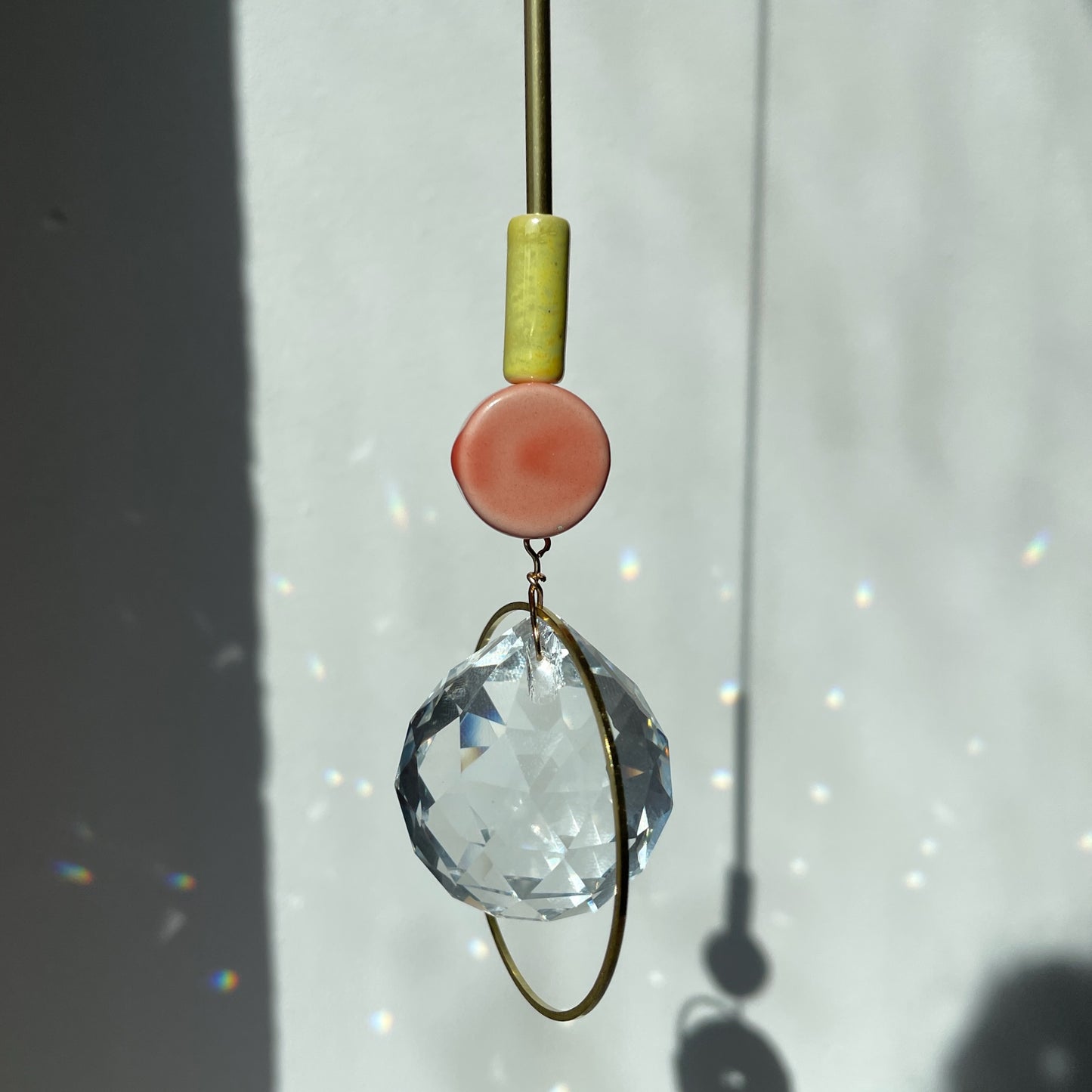 Suncatcher DISC Lachs / Lichtfänger / Fensterkristall  / Prisma