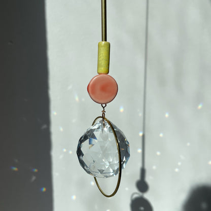 Suncatcher DISC Lachs / Lichtfänger / Fensterkristall  / Prisma
