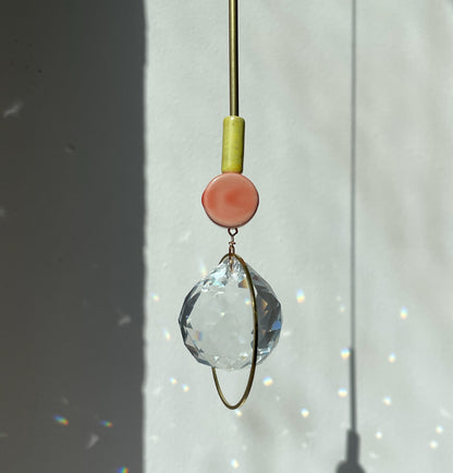 Suncatcher DISC Lachs / Lichtfänger / Fensterkristall  / Prisma