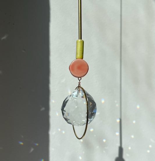 Suncatcher DISC Lachs / Lichtfänger / Fensterkristall  / Prisma
