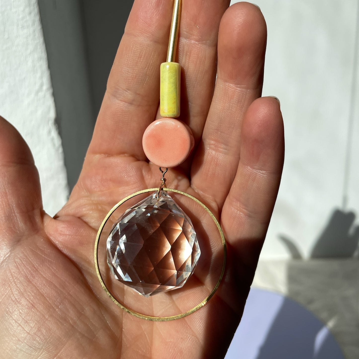 Suncatcher DISC Lachs / Lichtfänger / Fensterkristall  / Prisma