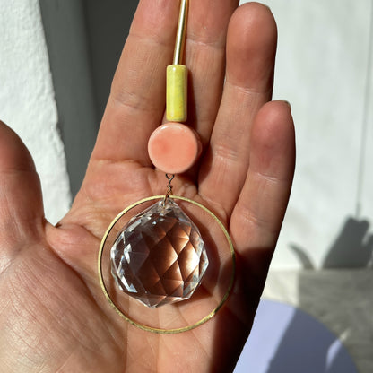 Suncatcher DISC Lachs / Lichtfänger / Fensterkristall  / Prisma